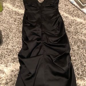 New black satin cocktail dress